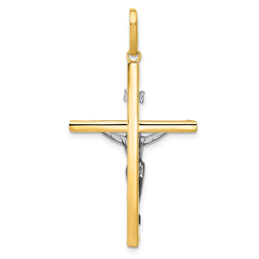 14k Two-tone Crucifix Pendant