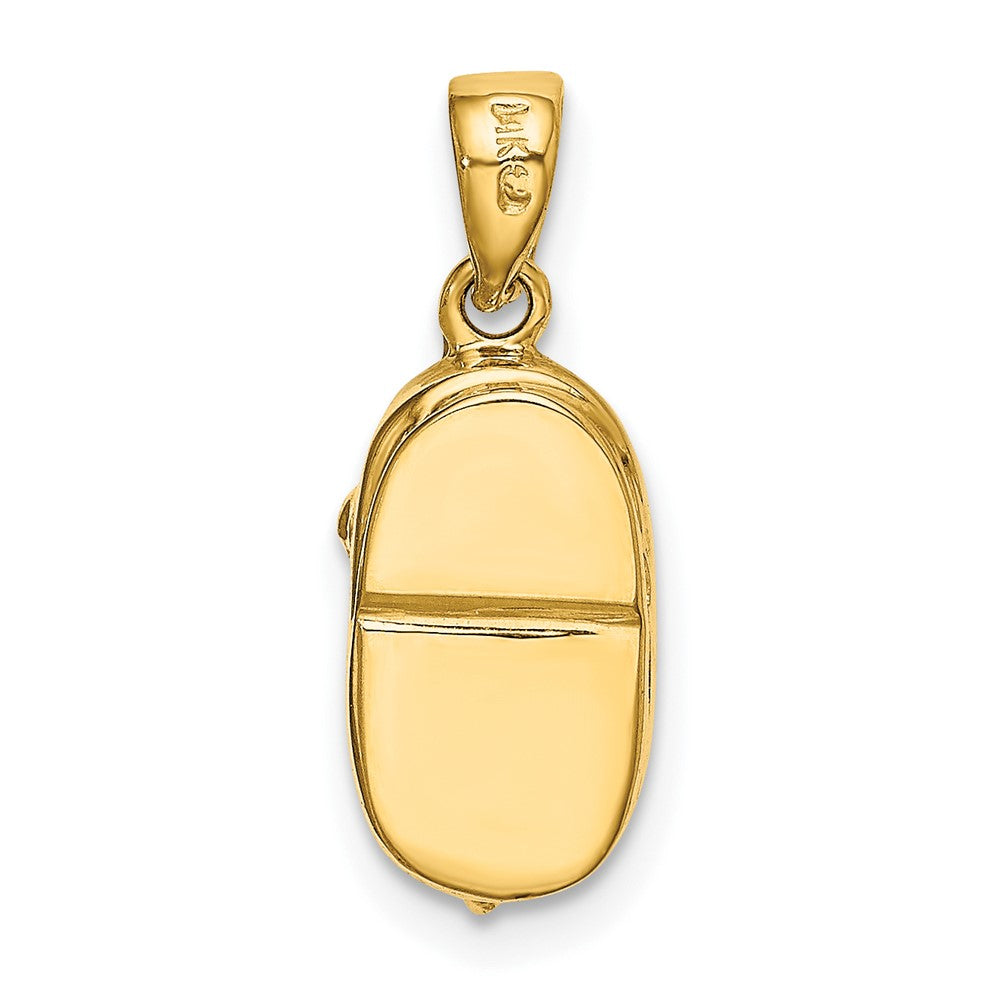 14k 3-D November/Synthetic Stone Engraveable Baby Shoe Charm