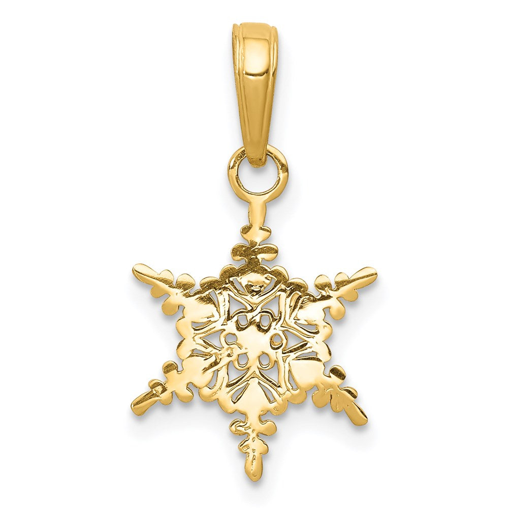14k Small Snowflake Pendant