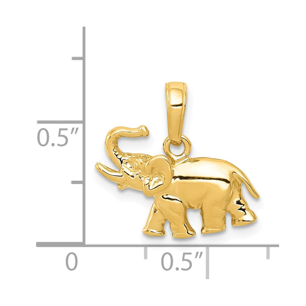 14k Polished Elephant Charm