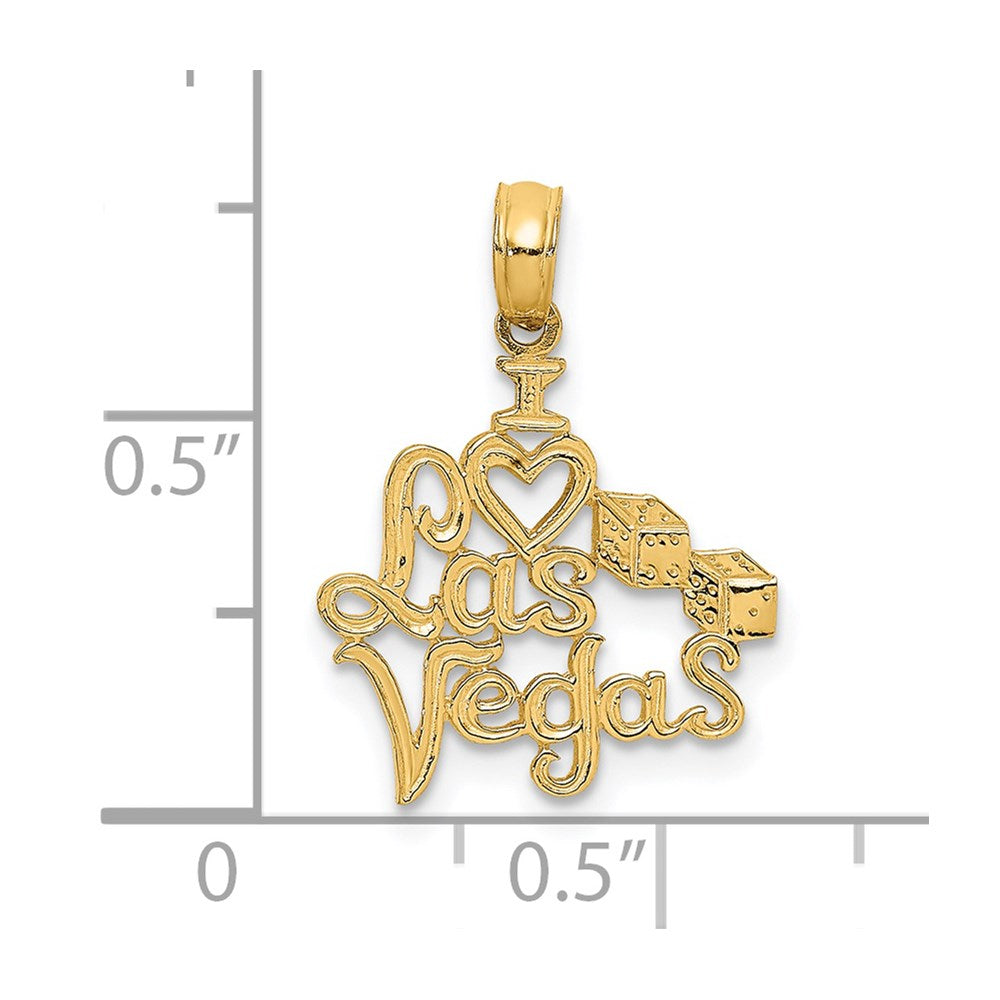 14K I HEART LAS VEGAS  with Dice Engraved Charm
