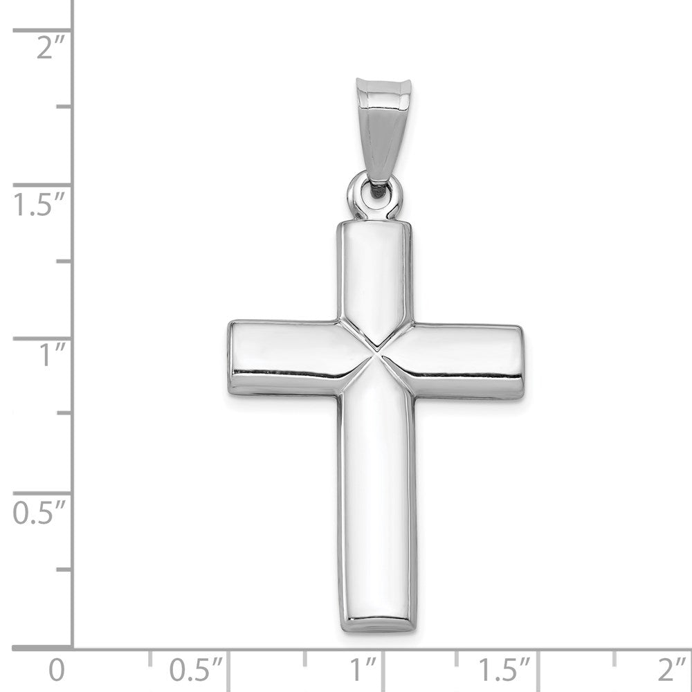 14k White Gold Stamping Cross Pendant