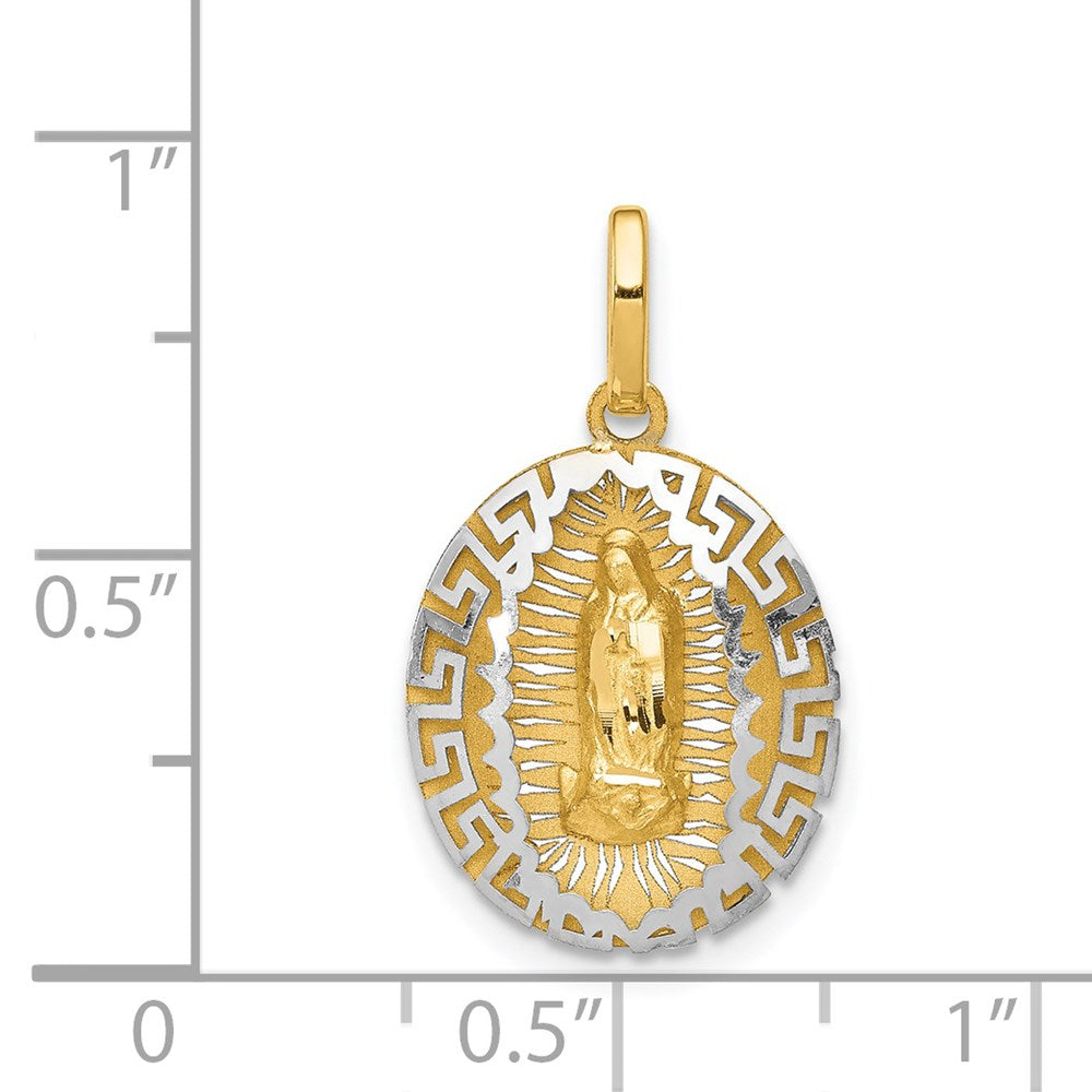 14k Two-Tone Our Lady Of Guadalupe Semi-solid Pendant