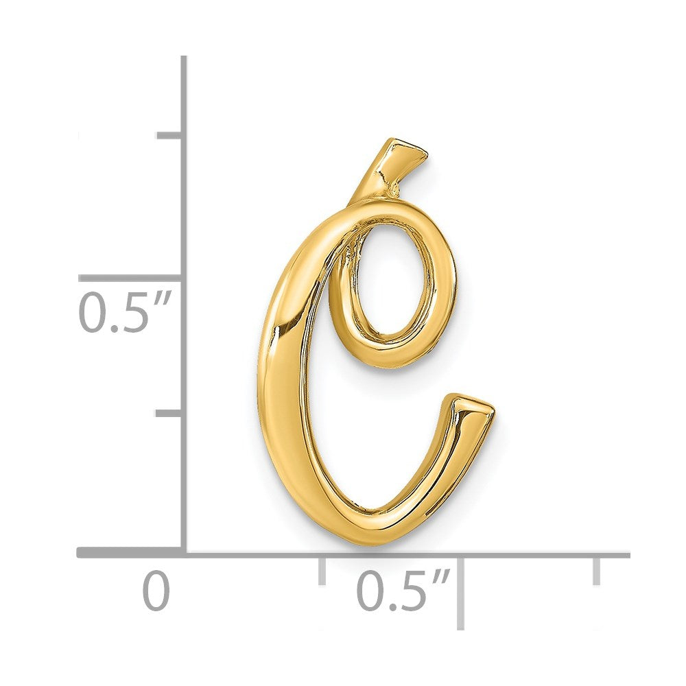 14k Polished Letter C Initial Slide