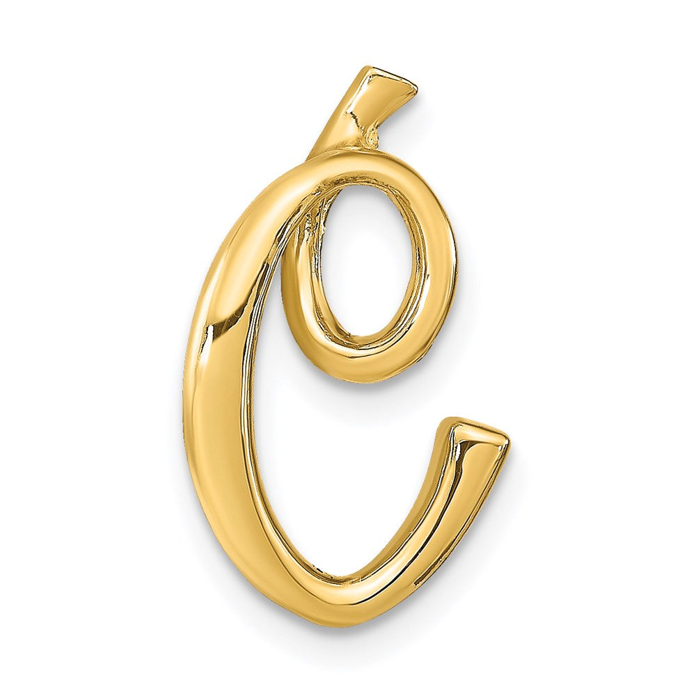 14k Polished Letter C Initial Slide