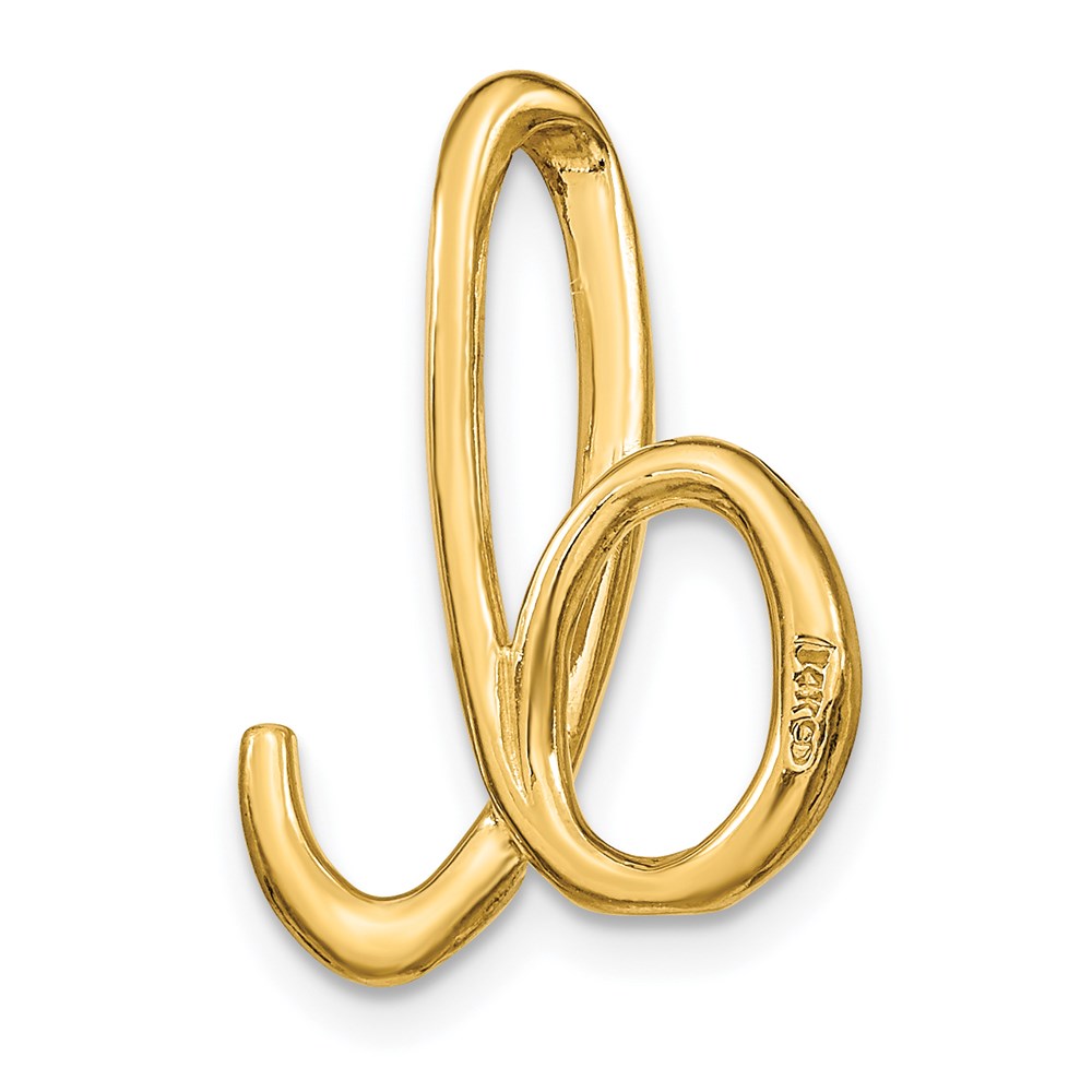 14k Polished Letter D Initial Slide