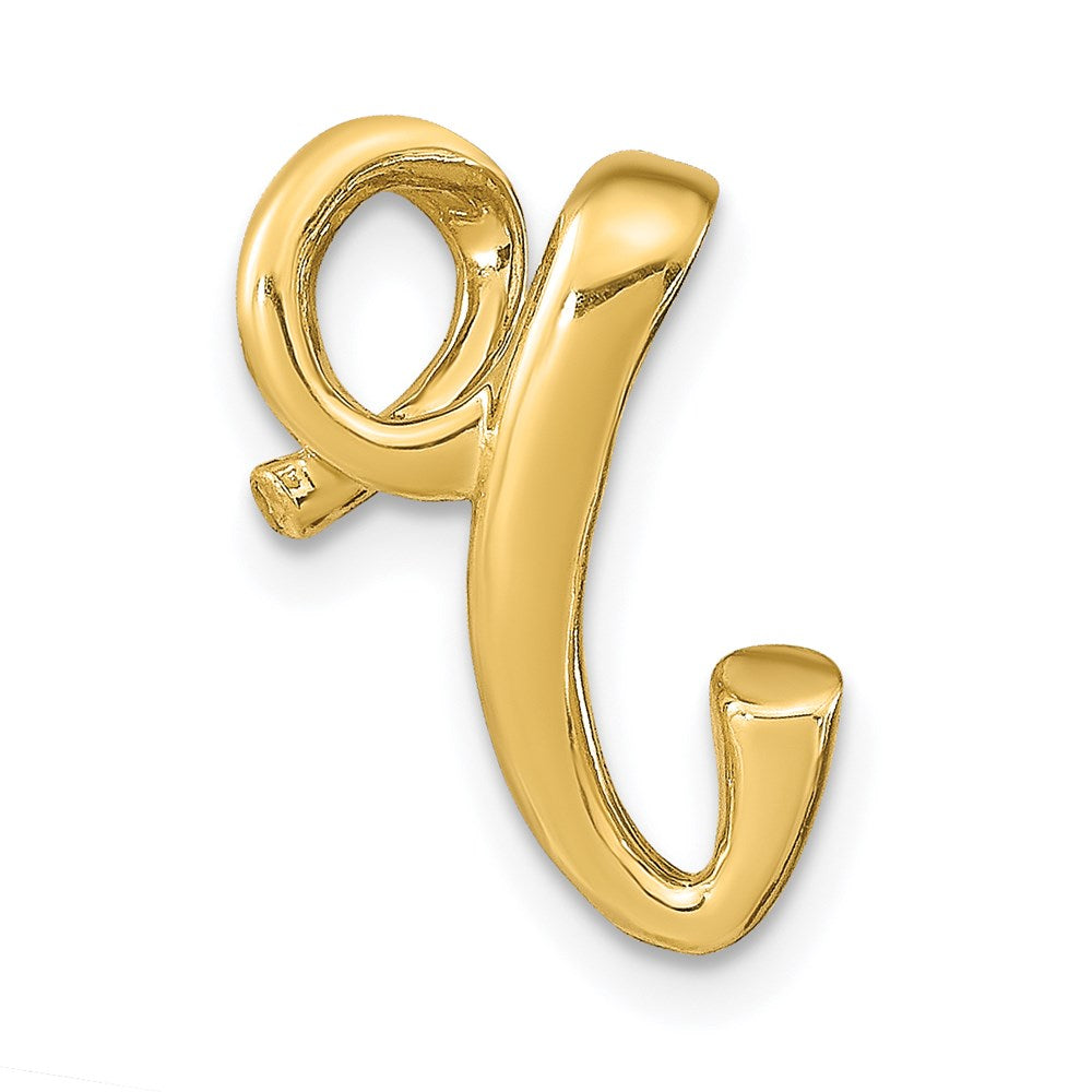 14K Polished Letter R Initial Slide