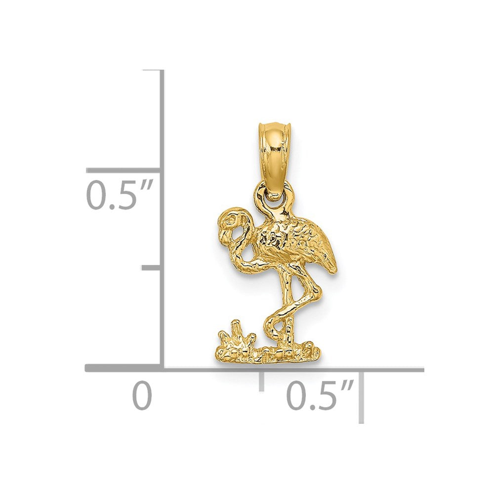 14K Mini Flamingo Charm