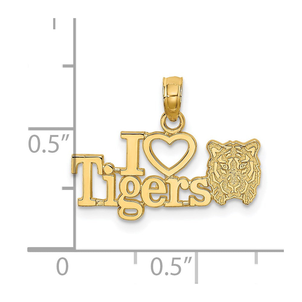 14K I HEART TIGERS w/ Tiger Head Charm
