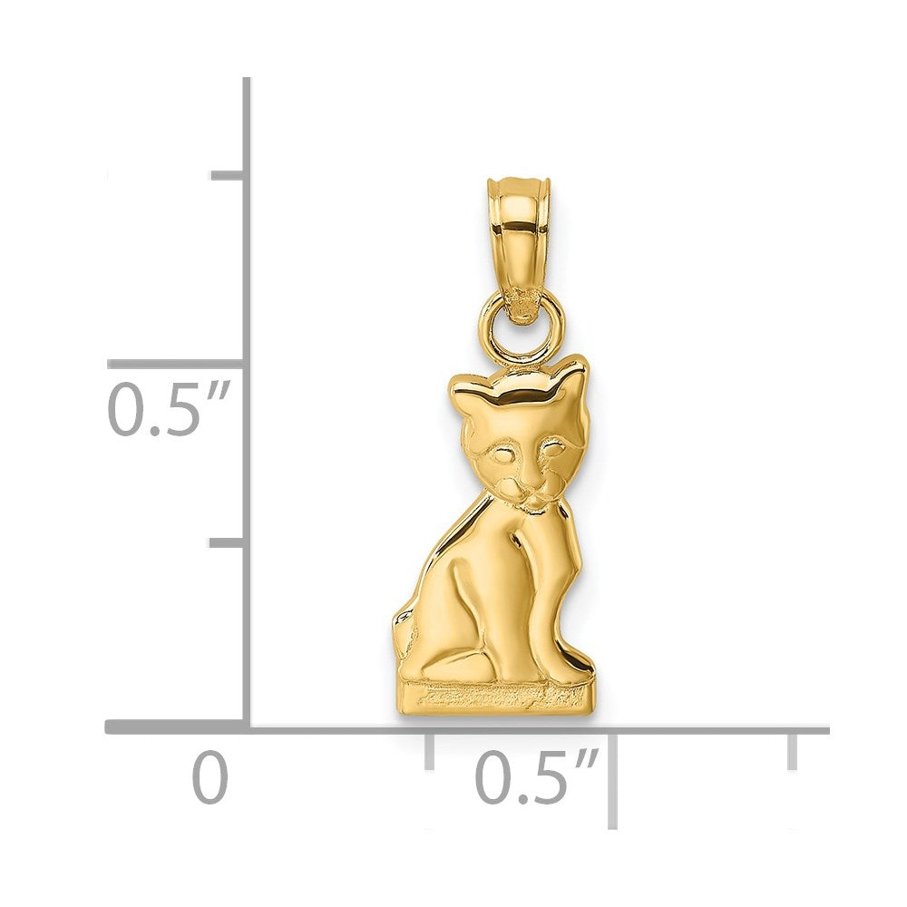14K Mini Sitting Kitten Charm