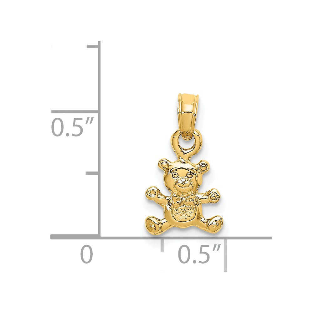 14K 3-D Mini Teddy Bear Charm