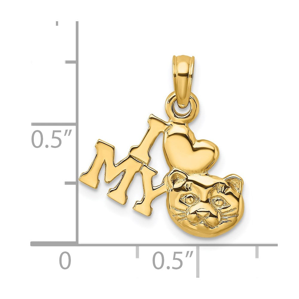 14K I LOVE MY CAT Charm