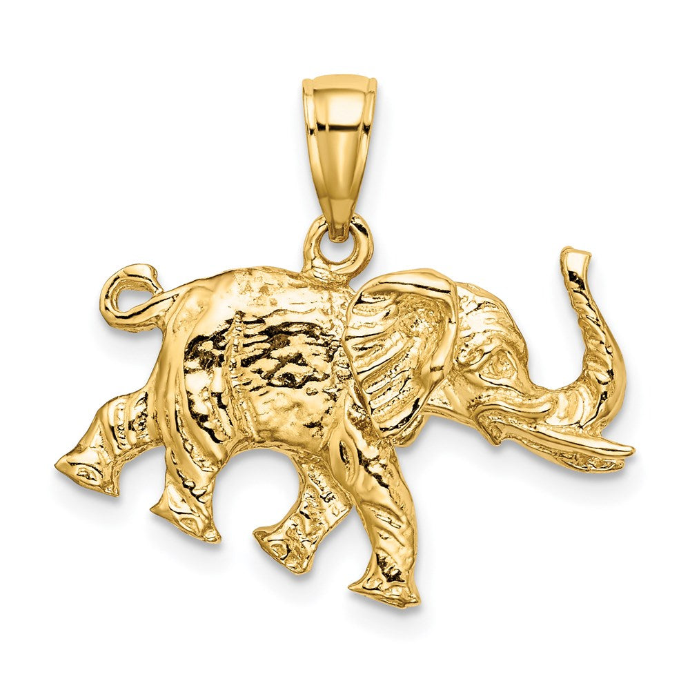 14K 3-D Elephant Profile w/ Tusk Charm