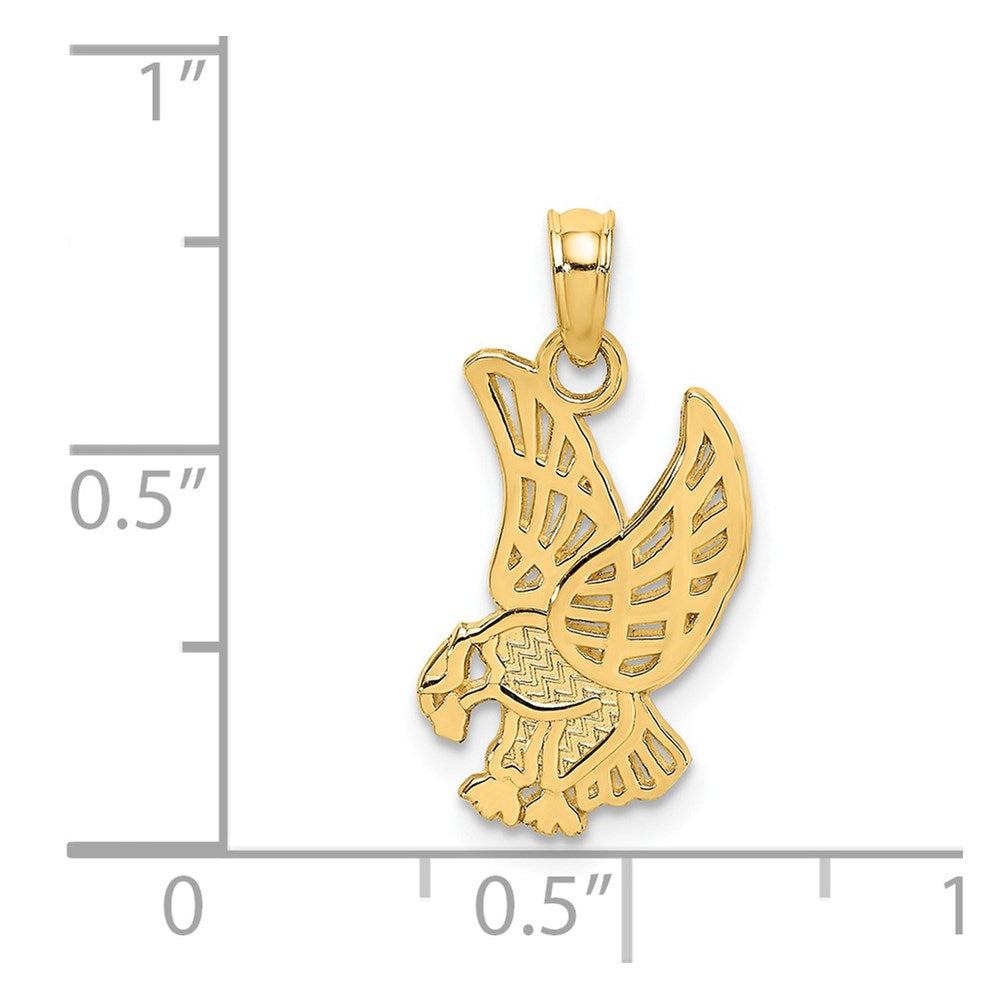 14K Eagle Landing Charm