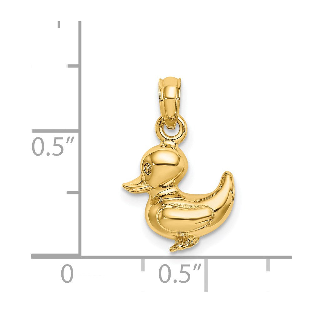 14K 3-D Duckling Charm