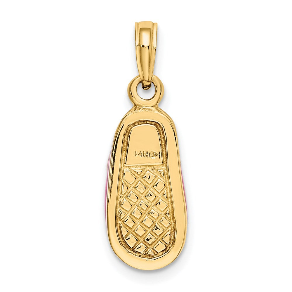 14K 3-D w/ Pink Enamel Baby Shoe Charm