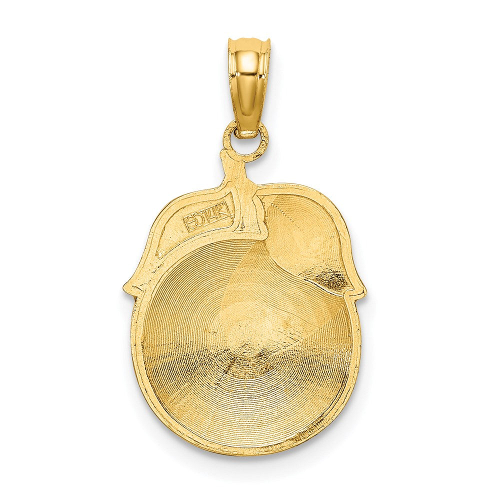 14K Enamel Orange W/Stem and Leaf Charm