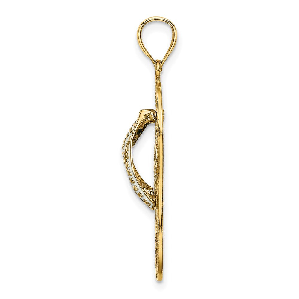 14K Enamel Palm Tree Beach Scene Flip-Flop Charm