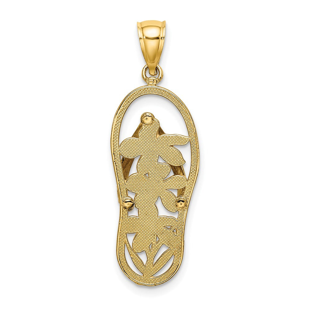 14K Multi Color Enamel Flower Flip-Flop Charm