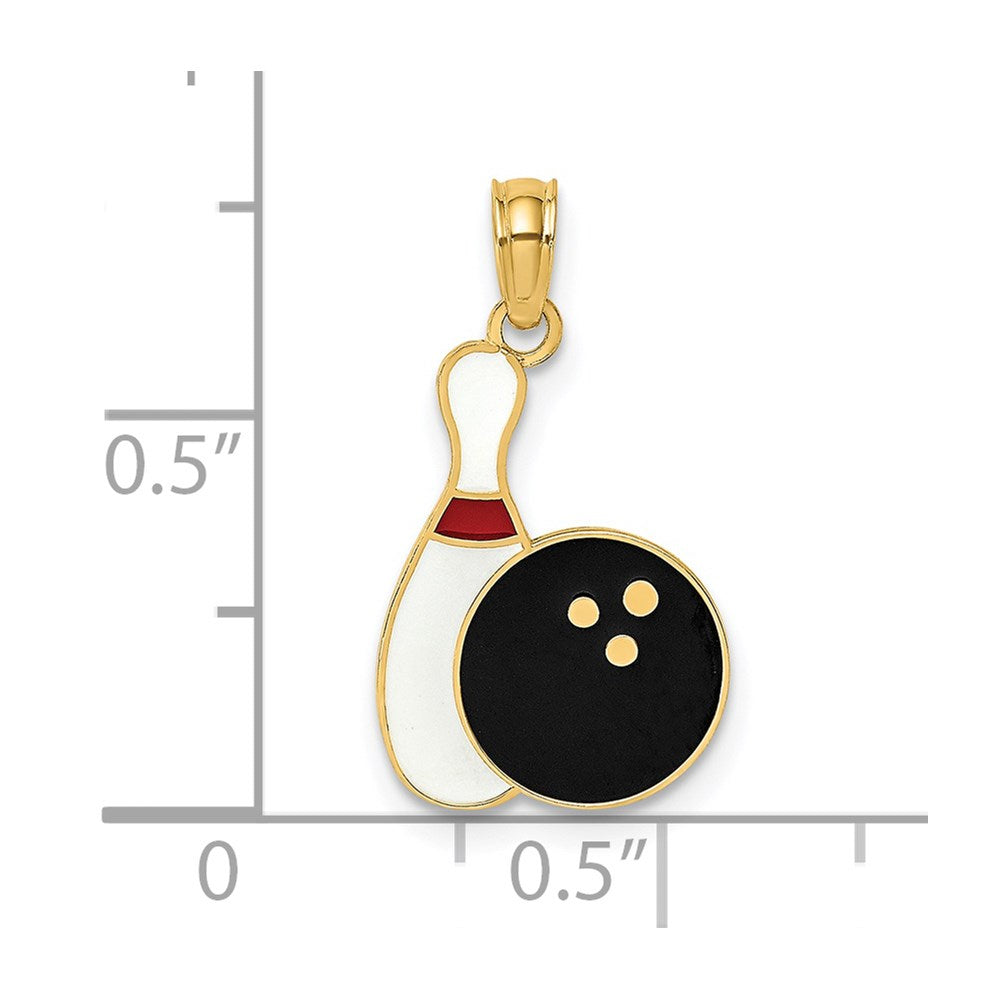 14K Enamel Bowling Ball and Pin Charm
