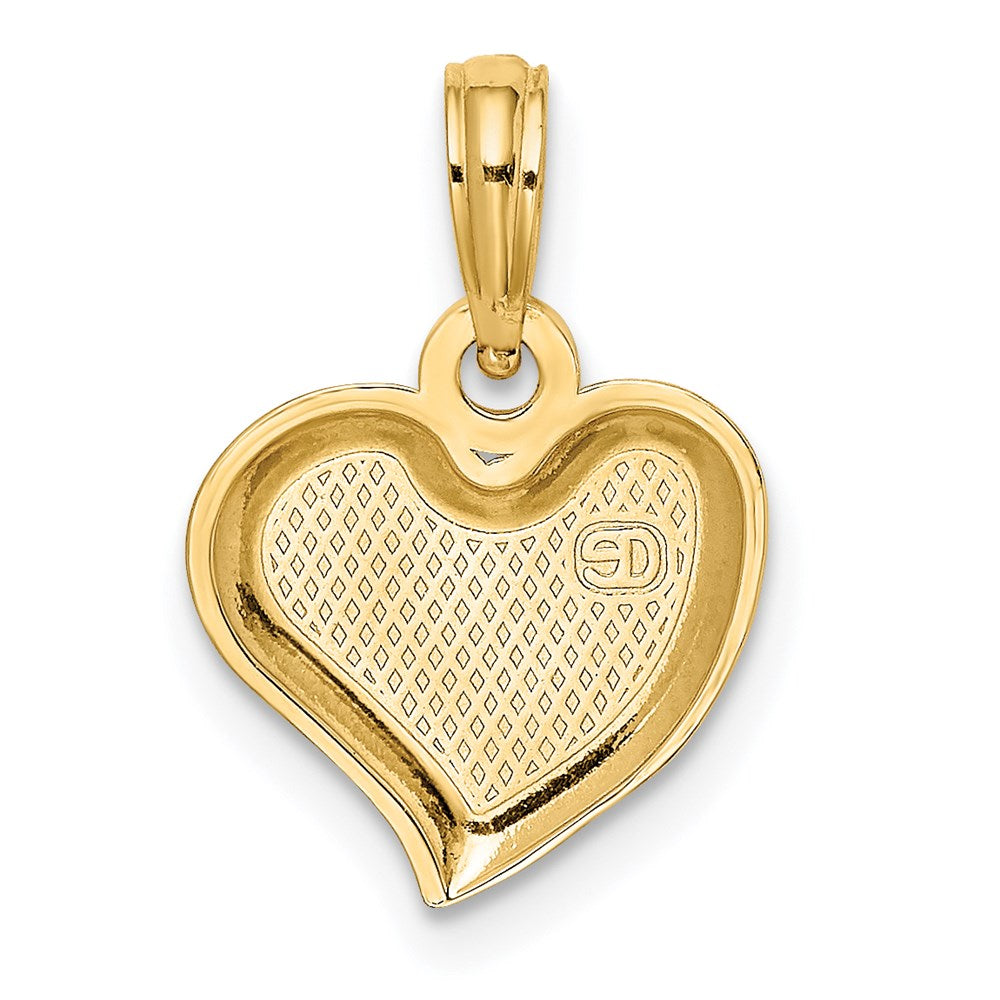 14K Polished Teardrop Heart Charm