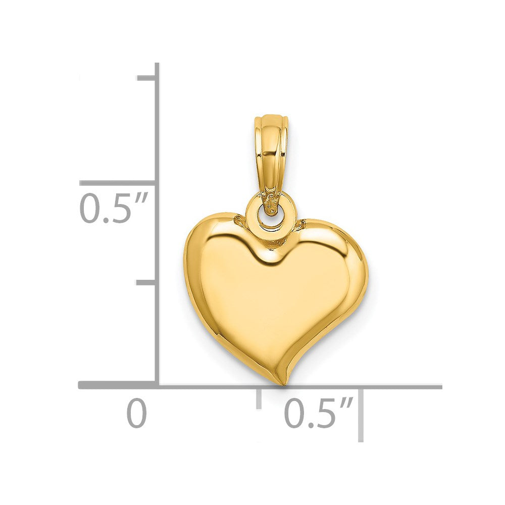 14K Polished Teardrop Heart Charm