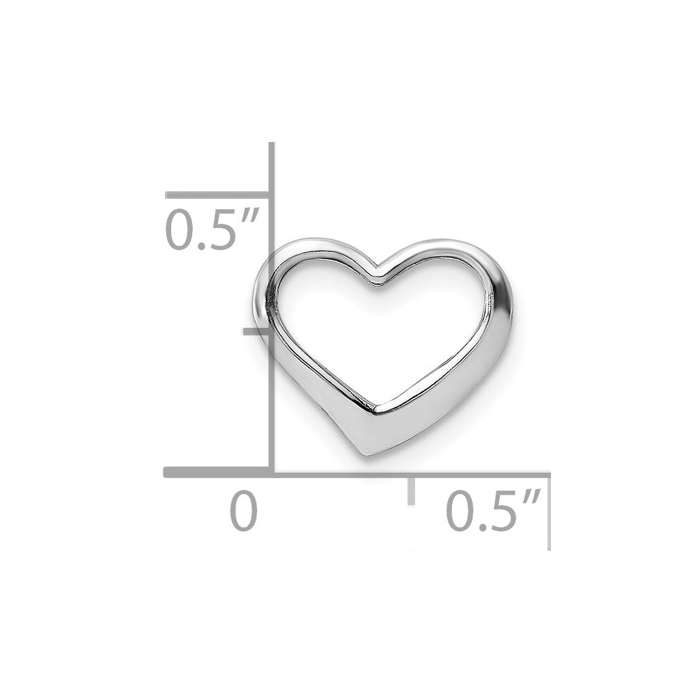 14K White Gold 2-D Floating Heart Charm
