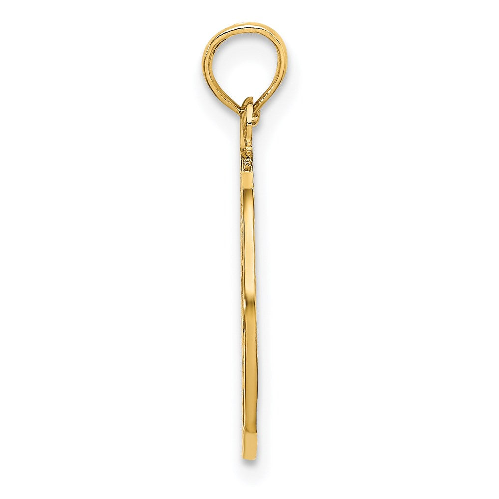 14K Flat Textured Peace Sign Charm
