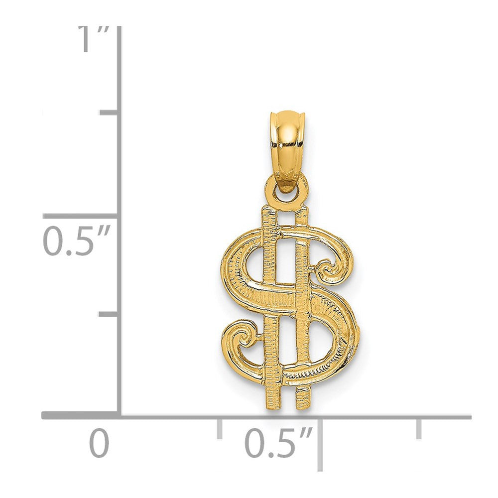 14K Dollar Sign Charm