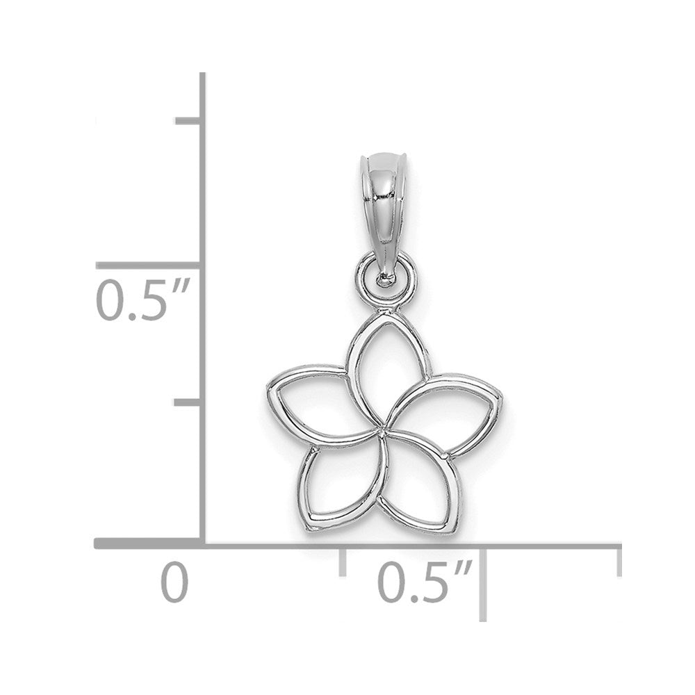 14K White Gold Cut Out Flower Charm