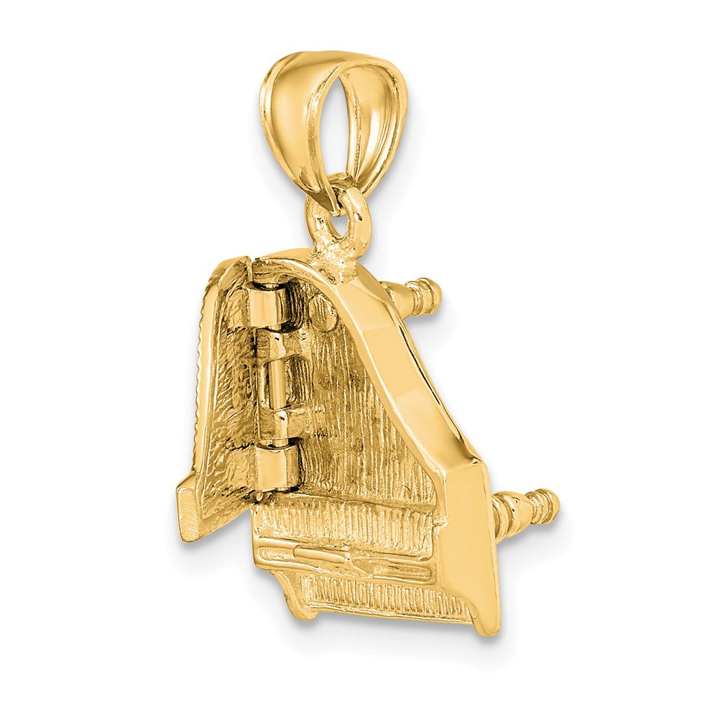 14K 3-D Grand Piano Top Opens Charm
