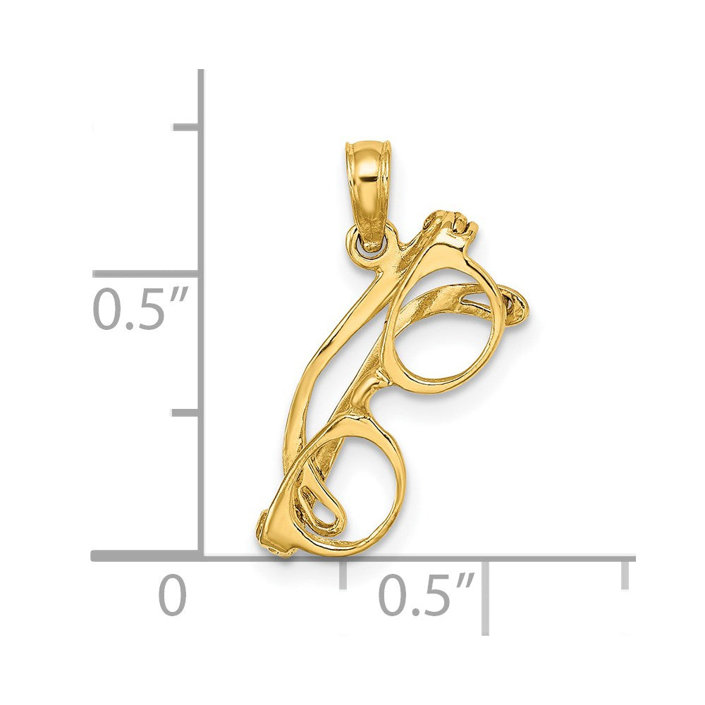 14K 3-D Moveable Glasses Charm