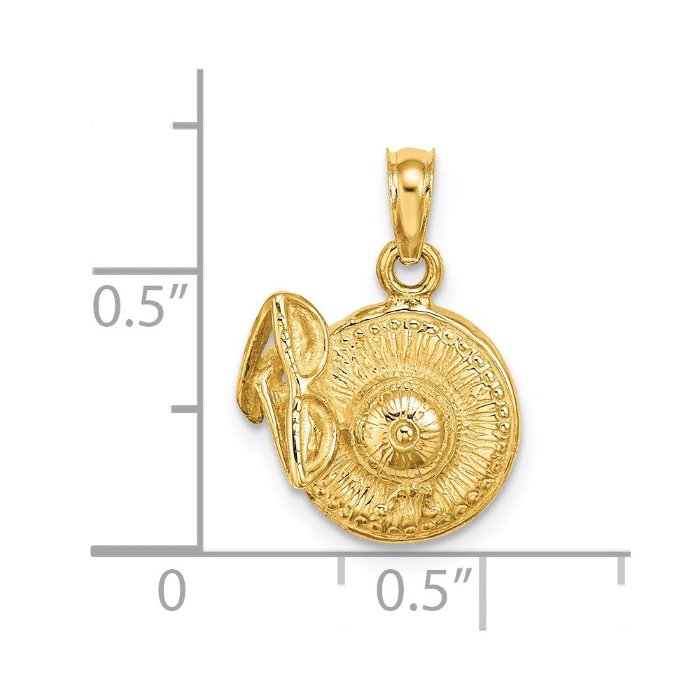 14K 3-D Sunhat w/ Sunglasses Charm