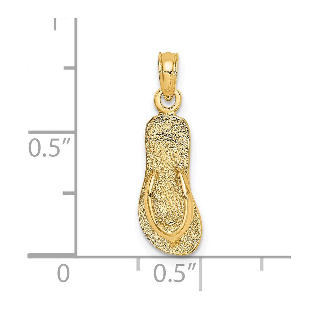 14K Single Polished Strap Flip-Flop Charm