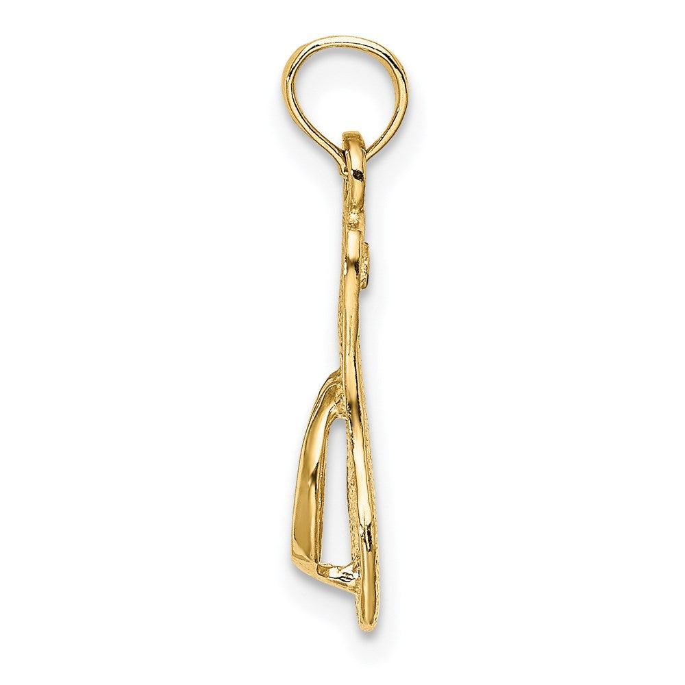 14K Single Polished Strap Flip-Flop Charm