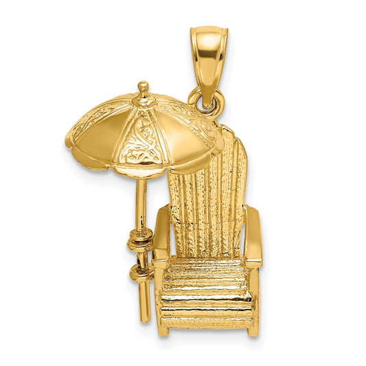 14K 3-D Beach Chair w/ Umbrella Charm