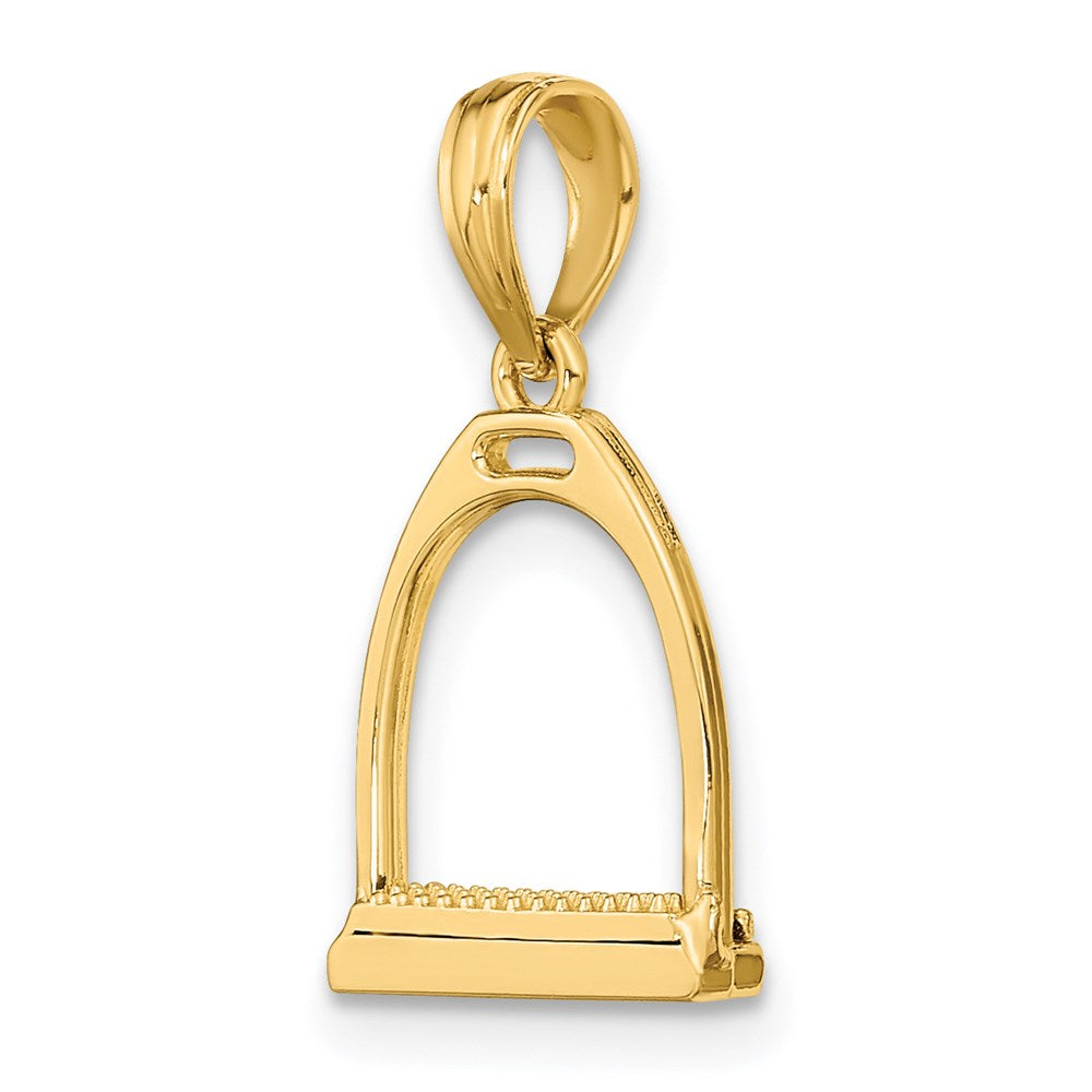 14K 3-D Polish Small Horse Stirrup Charm