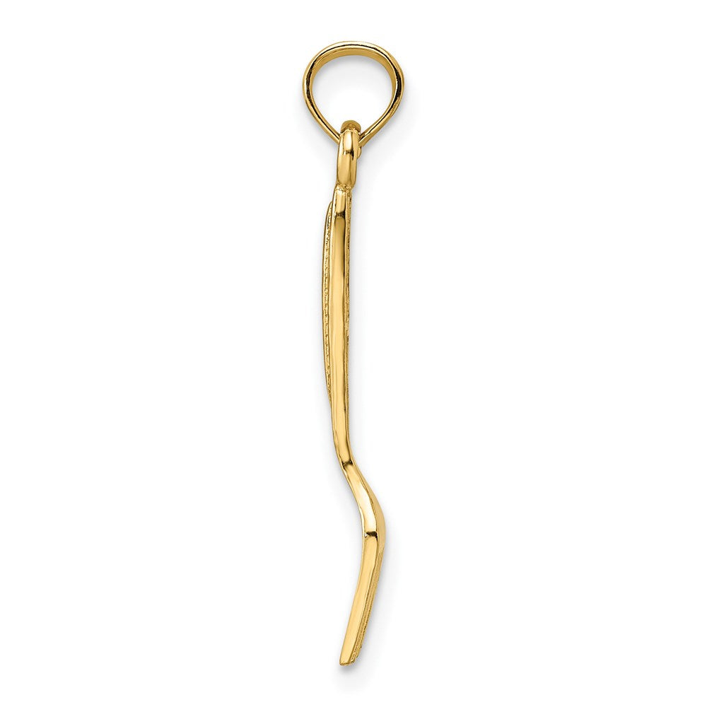 14K 3-D and Polished Table Fork Charm