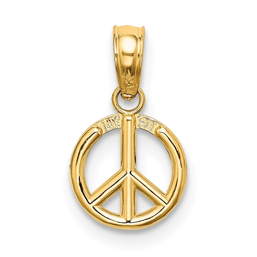 14K 3-D Peace Symbol Charm
