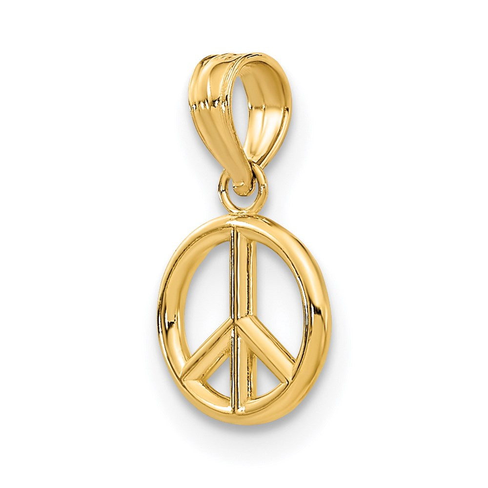 14K 3-D Peace Symbol Charm