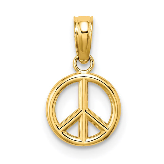 14K 3-D Peace Symbol Charm