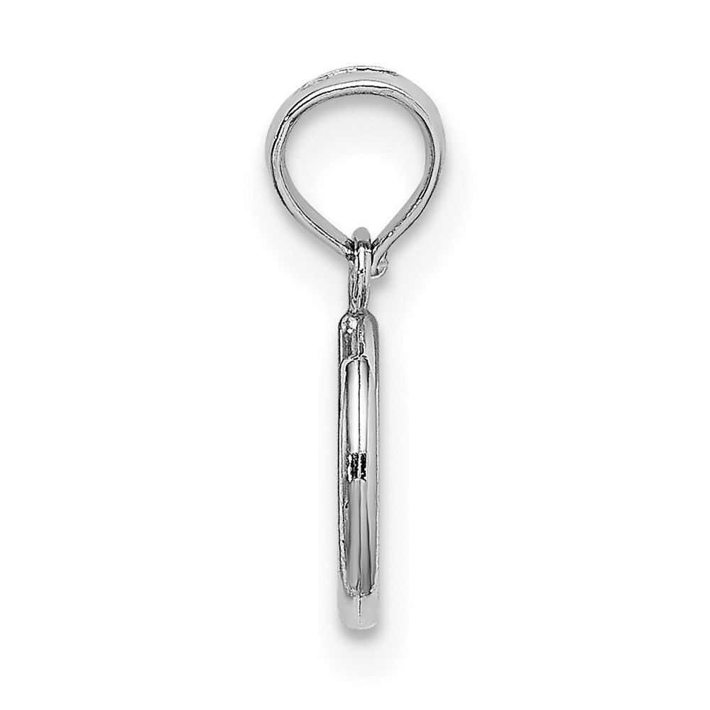 14K White Gold 3-D Peace Symbol Charm
