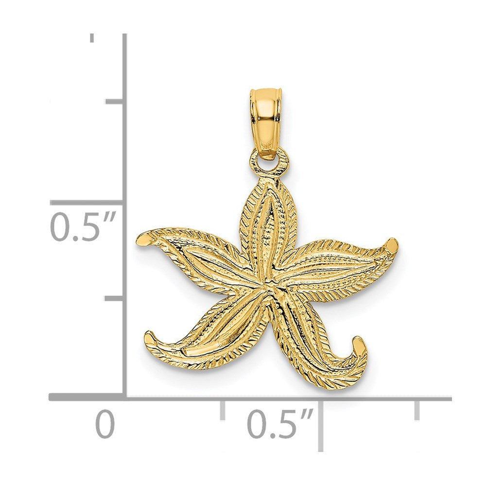 14K Flat Starfish Charm