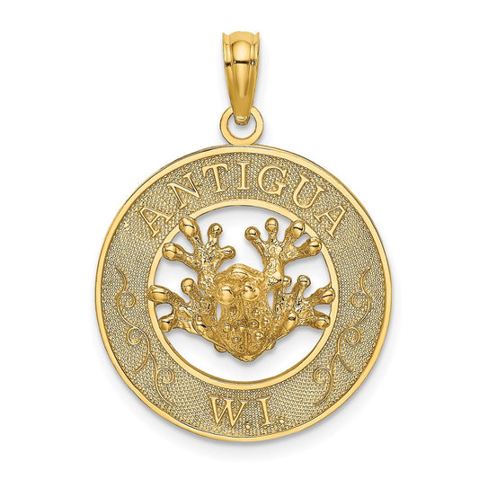 14K ANTIGUA, W.I. Circle w/ Frog Charm