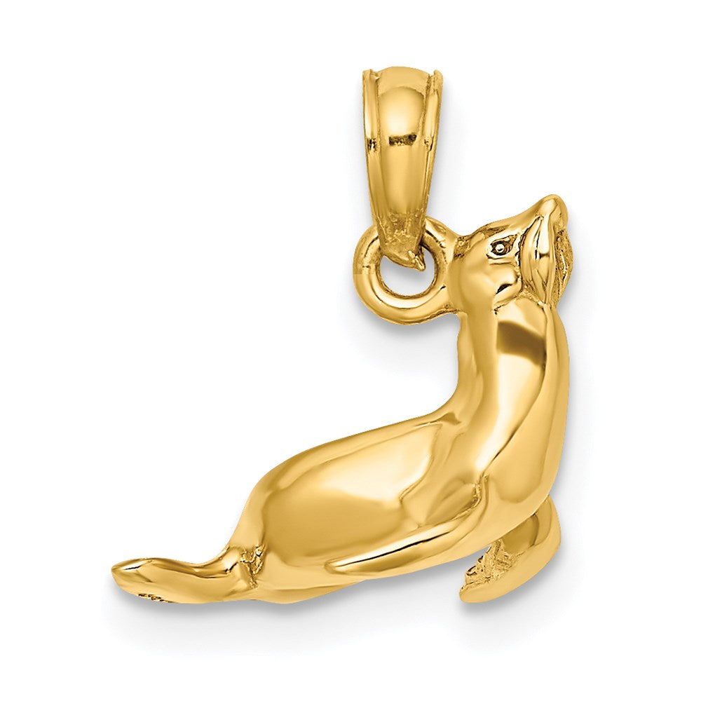 14K 3-D Polished Seal Charm