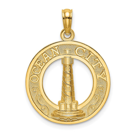 14K OCEAN CITY w/ Lighthouse Charm