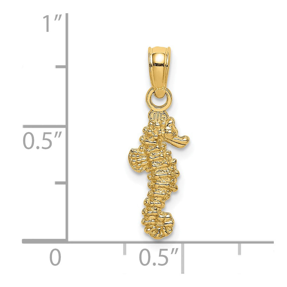 14K 3-D Mini Seahorse Charm