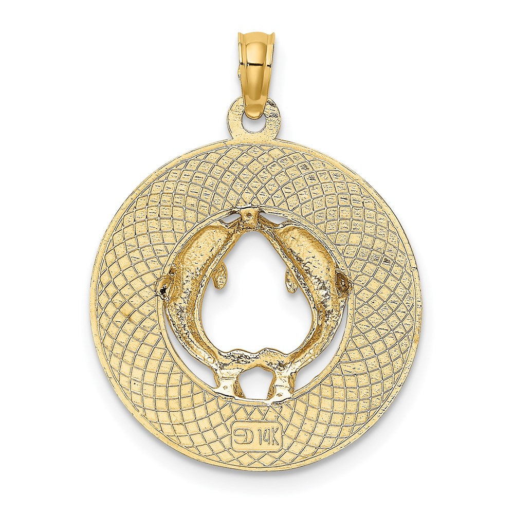 14K MARCO ISLAND Circle w/ Dolphins Charm