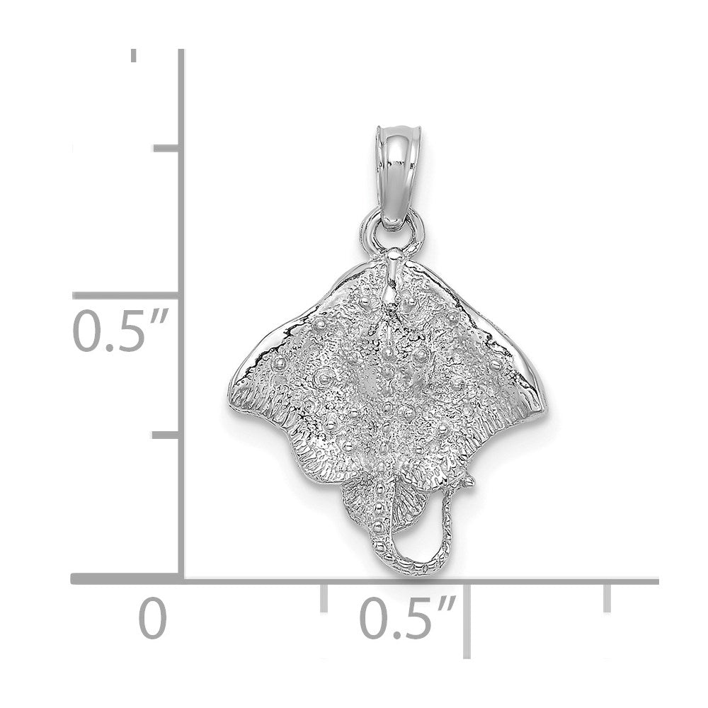 14K White Gold Stingray Charm