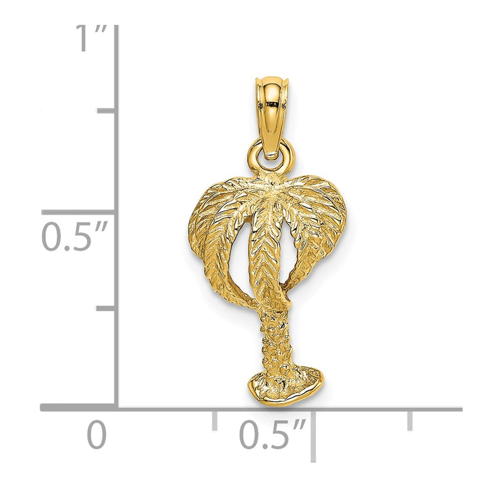 14K 2-D Textured Palm Tree Charm